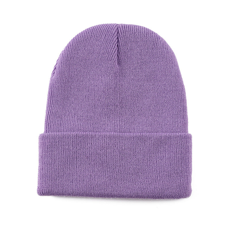 Wholesale Solid color knit hat  basic style beanie
